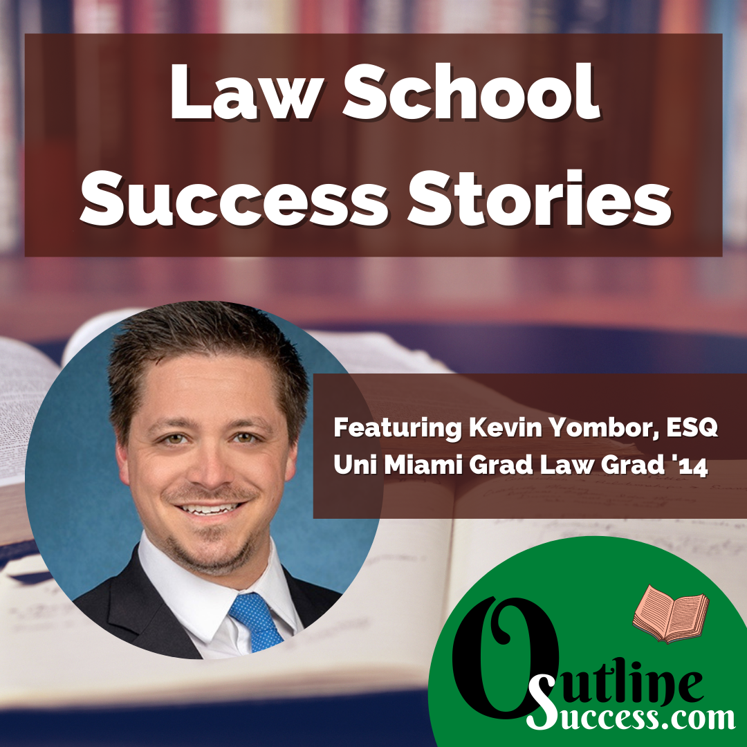 The cover image of the law school success stories podcast's third episode, with guest Kevin Yombor.